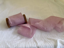 Load image into Gallery viewer, Botanical Dyed Silk Ribbon- Camellia