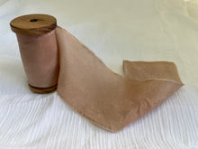 Load image into Gallery viewer, Botanical Dyed Silk Ribbon-  Madder and Iron water