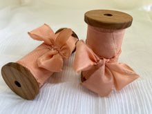 Load image into Gallery viewer, Botanical Dyed Silk Ribbon- Madder (peach)
