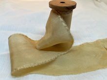 Load image into Gallery viewer, Botanical Dyed Silk Ribbon- Eucalyptus Bark