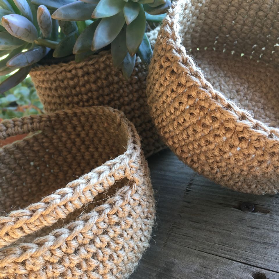 Crochet Jute Baskets- Sunday 19th of November